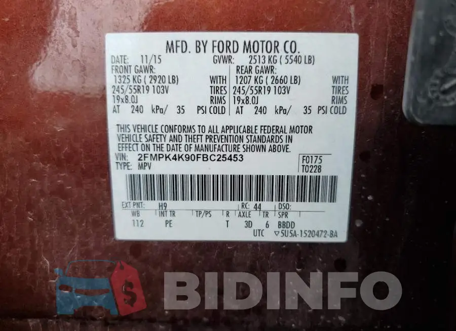 2FMPK4K90FBC25453 Photo# 13