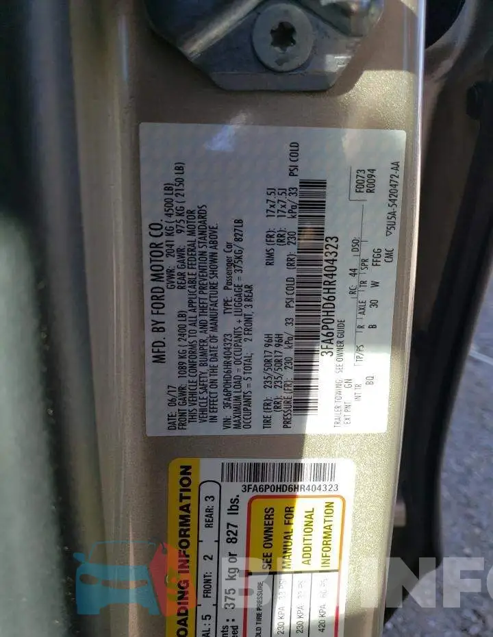 3FA6P0HD6HR404323 Photo# 12