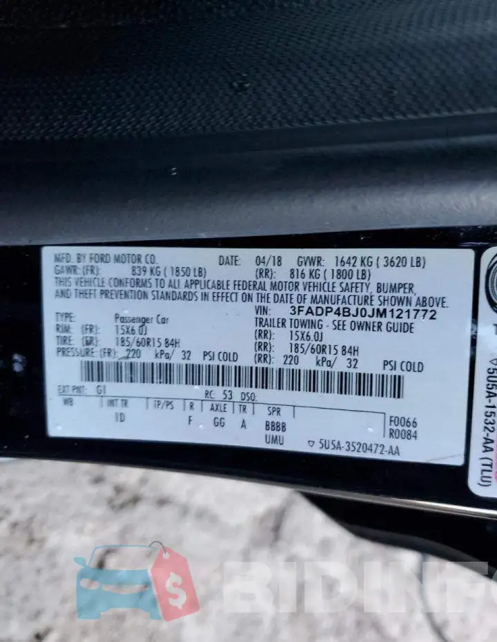 3FADP4BJ0JM121772 Photo# 12