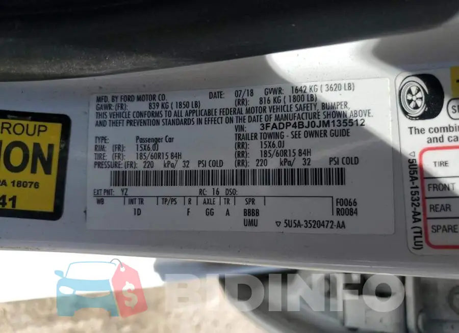 3FADP4BJ0JM135512 Photo# 12