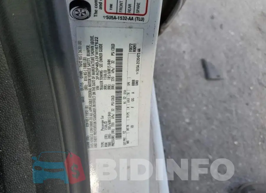 3FADP4BJ3FM167622 Photo# 12
