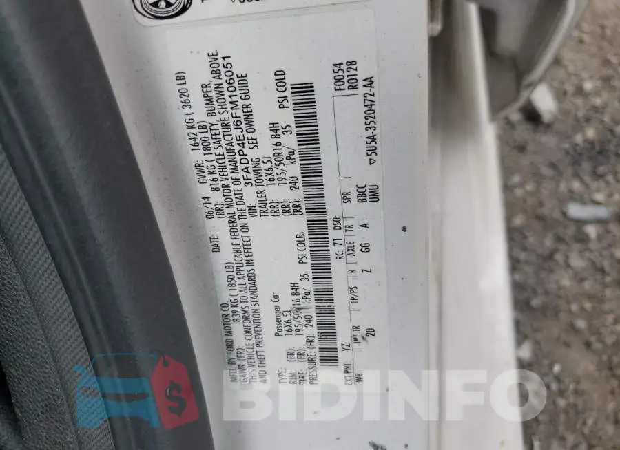 3FADP4EJ6FM106051 Photo# 12