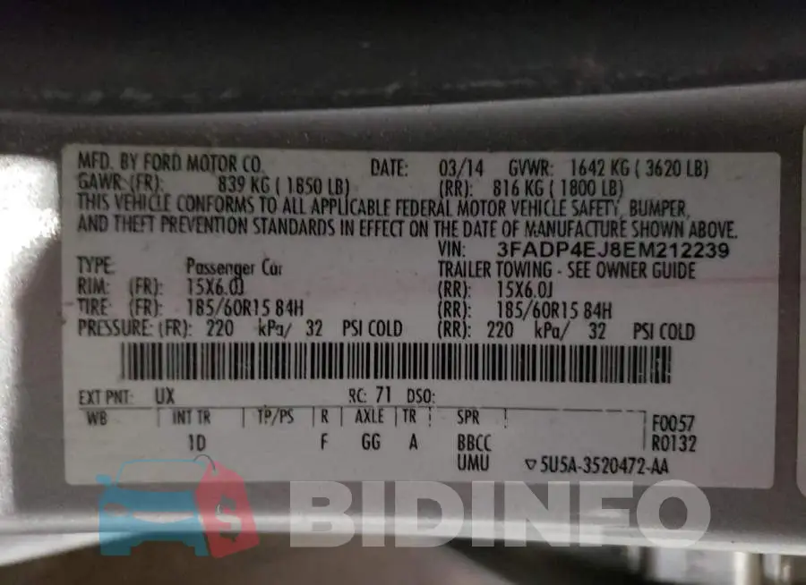 3FADP4EJ8EM212239 Photo# 12