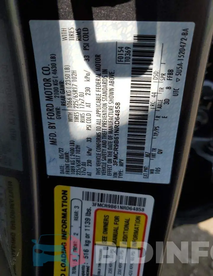 3FMCR9B61NRD64858 Photo# 13