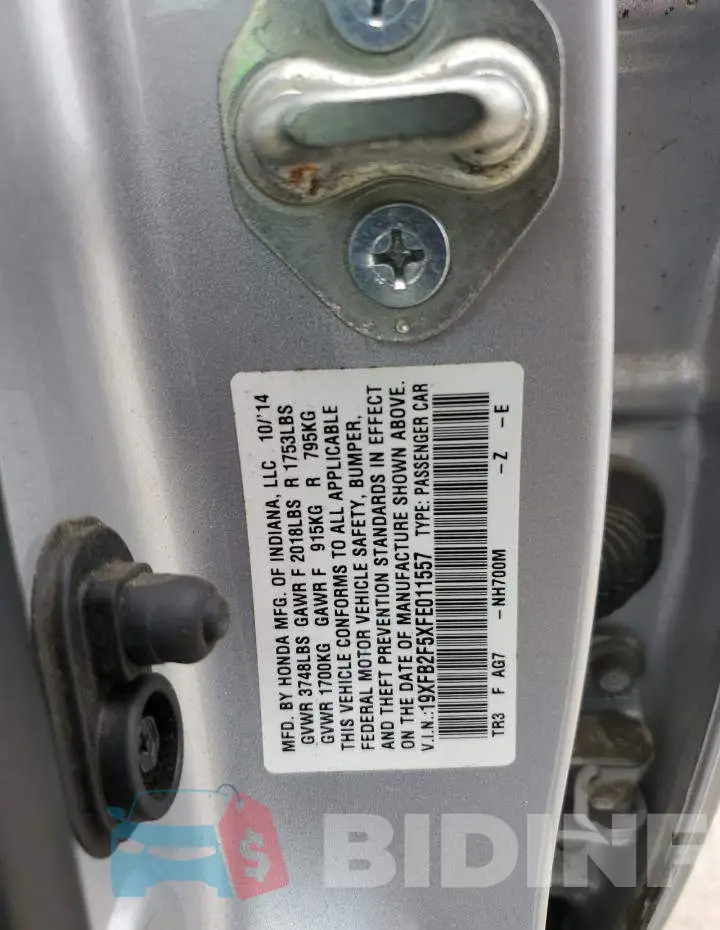 19XFB2F5XFE011557 Photo# 12