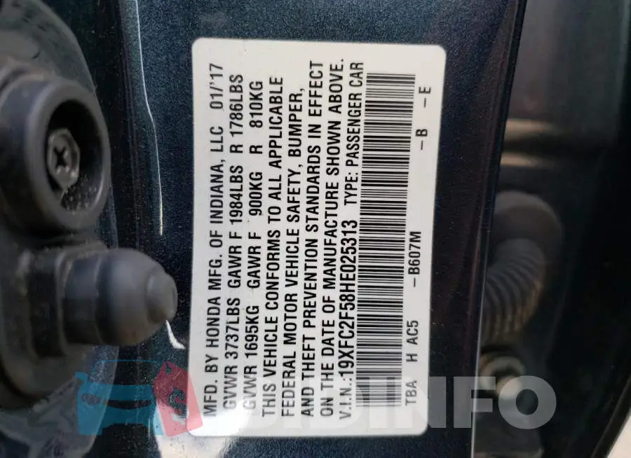 19XFC2F58HE025313 Photo# 10