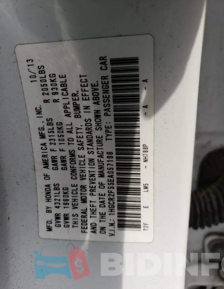 1HGCR2F55EA057198 Photo# 13