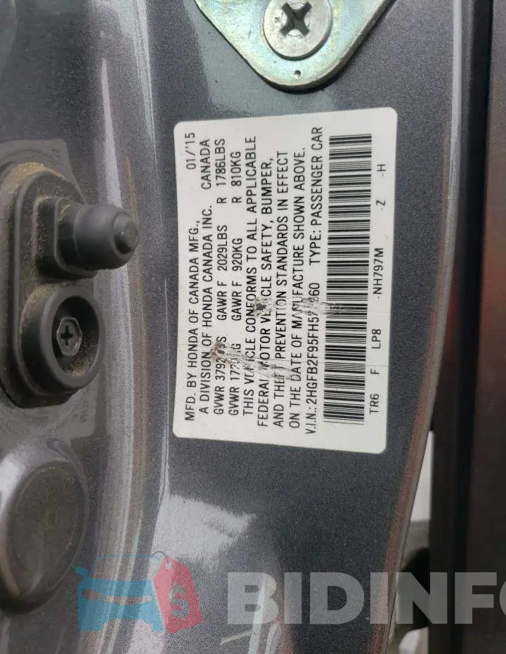 2HGFB2F95FH522960 Photo# 12