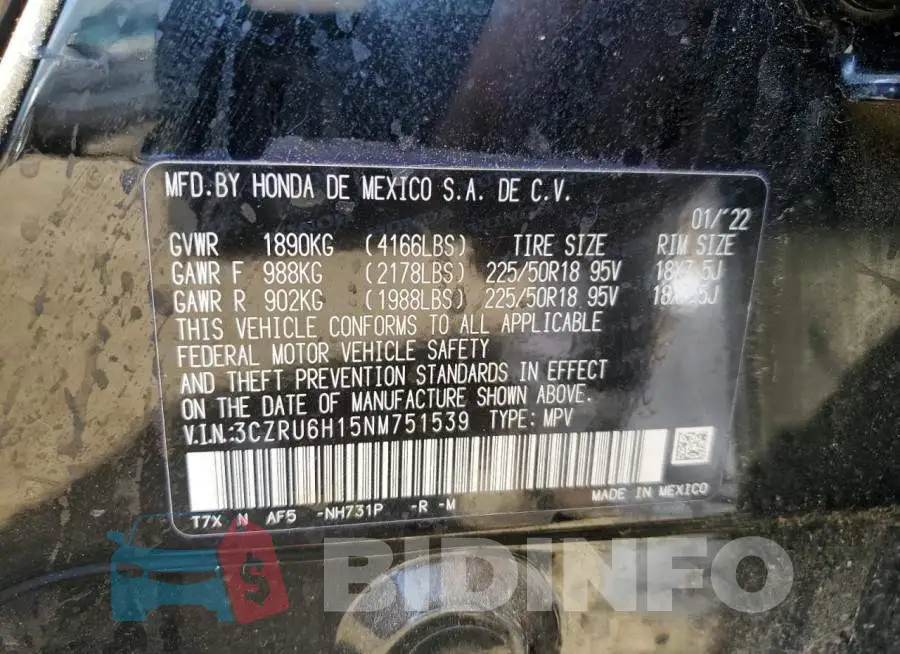 3CZRU6H15NM751539 Photo# 12