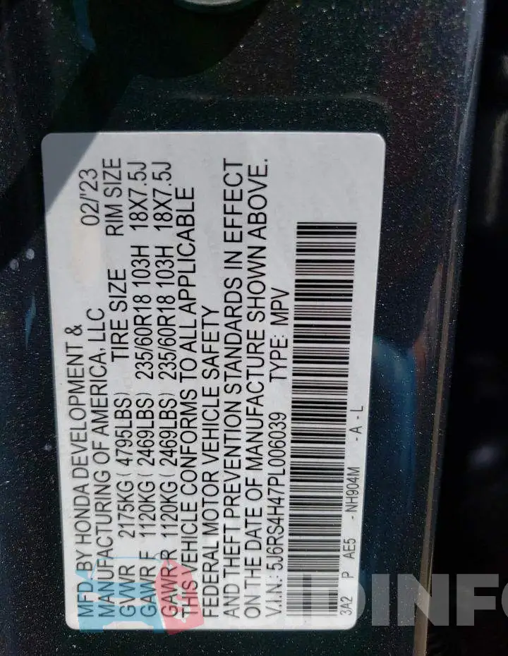 5J6RS4H47PL006039 Photo# 12