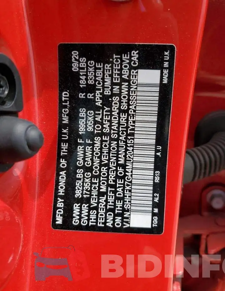 SHHFK7G44MU204151 Photo# 12