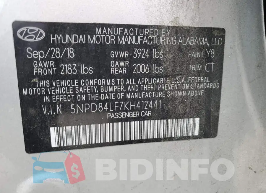 5NPD84LF7KH412441 Photo# 12