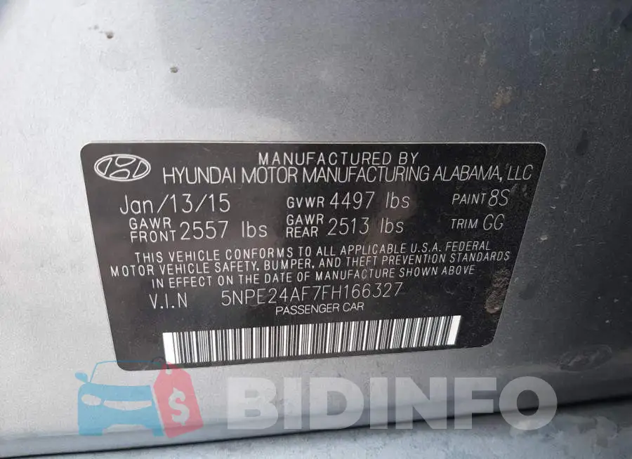 5NPE24AF7FH166327 Photo# 12