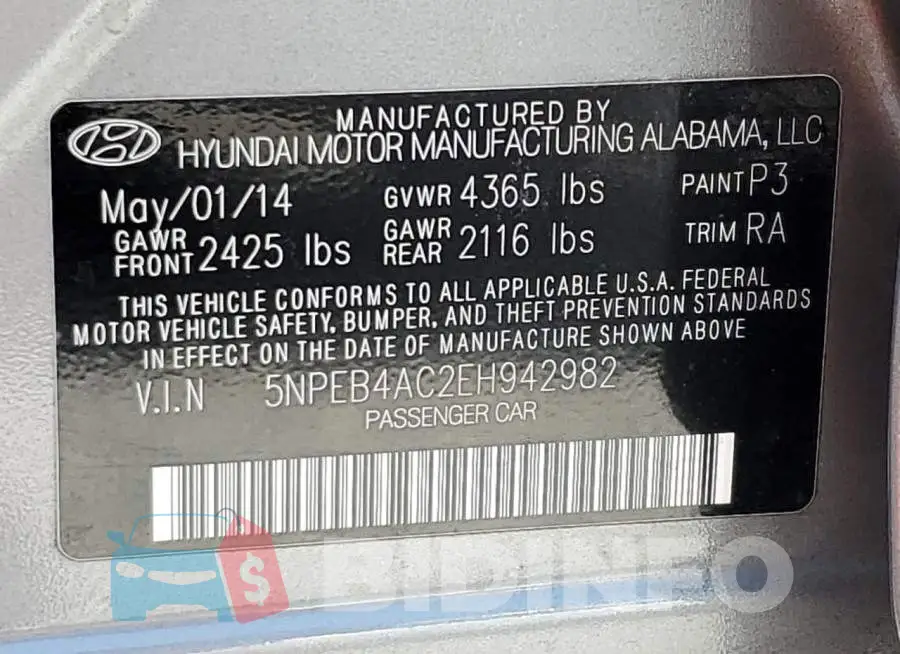 5NPEB4AC2EH942982 Photo# 12