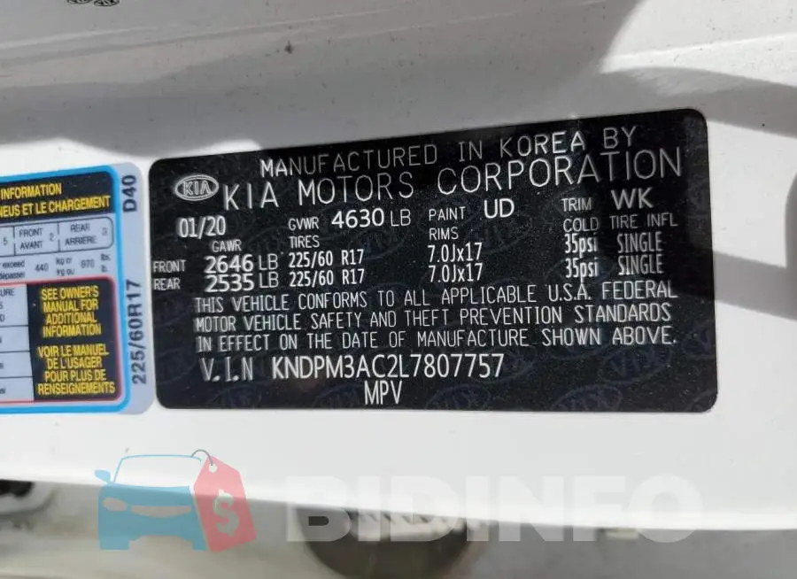 KNDPM3AC2L7807757 Photo# 13