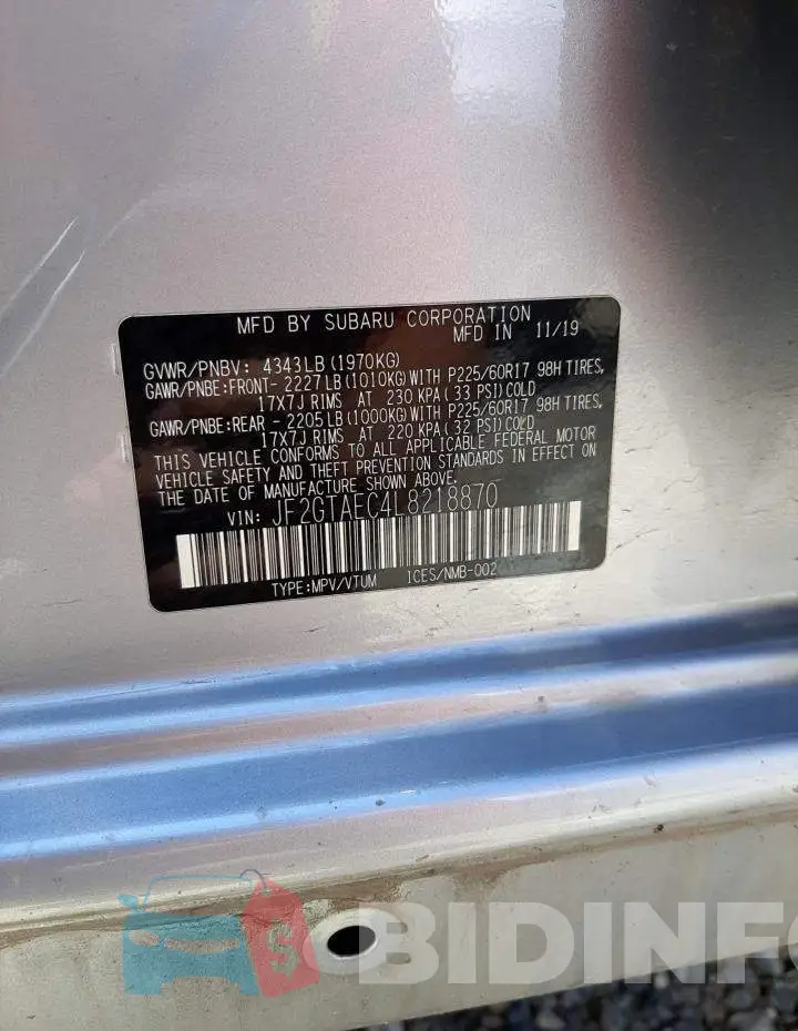 JF2GTAEC4L8218870 Photo# 13