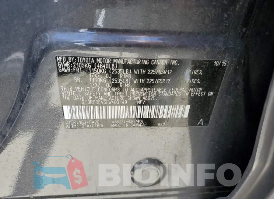 2T3RFREV5FW403149 Photo# 13