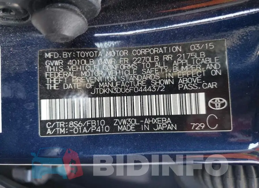 JTDKN3DU6F0444372 Photo# 12