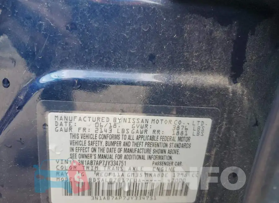 3N1AB7AP7JY334751 Photo# 10