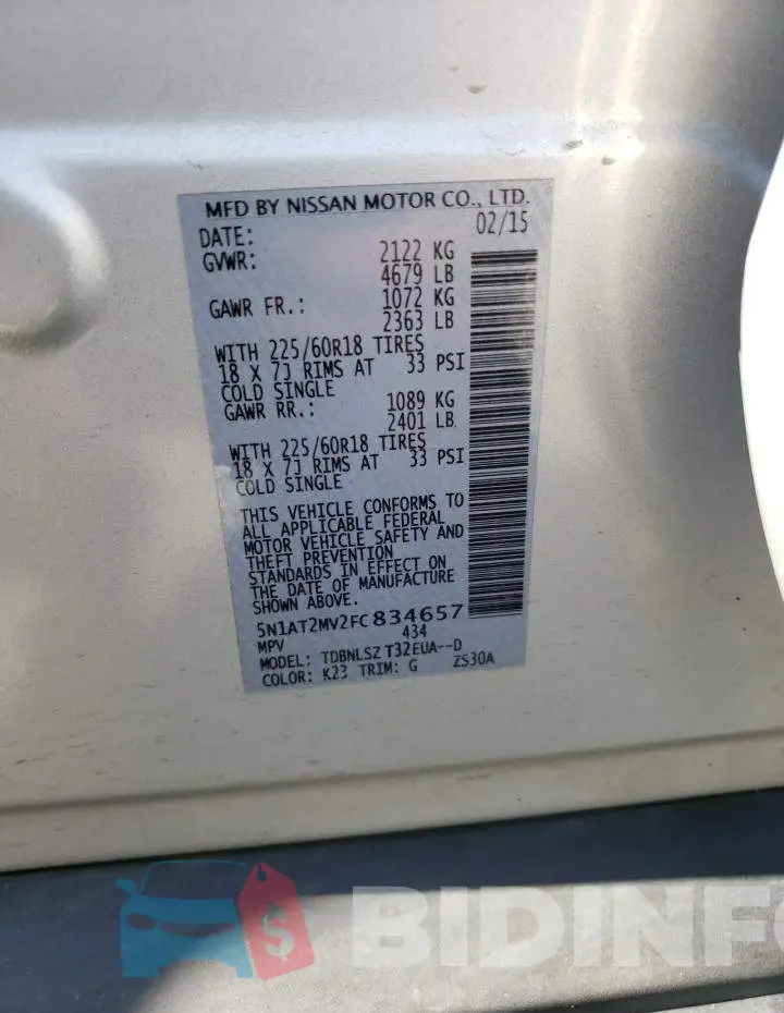 5N1AT2MV2FC834657 Photo# 13