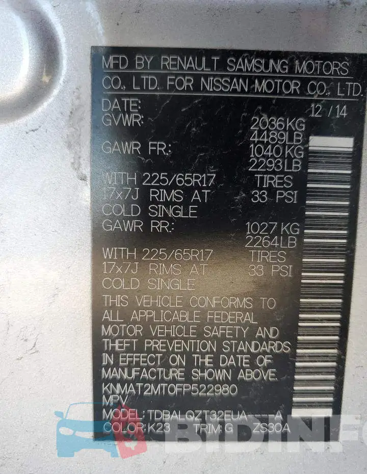 KNMAT2MT0FP522980 Photo# 13