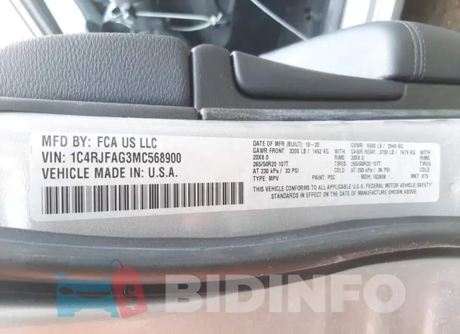 1C4RJFAG3MC568900 Photo# 10