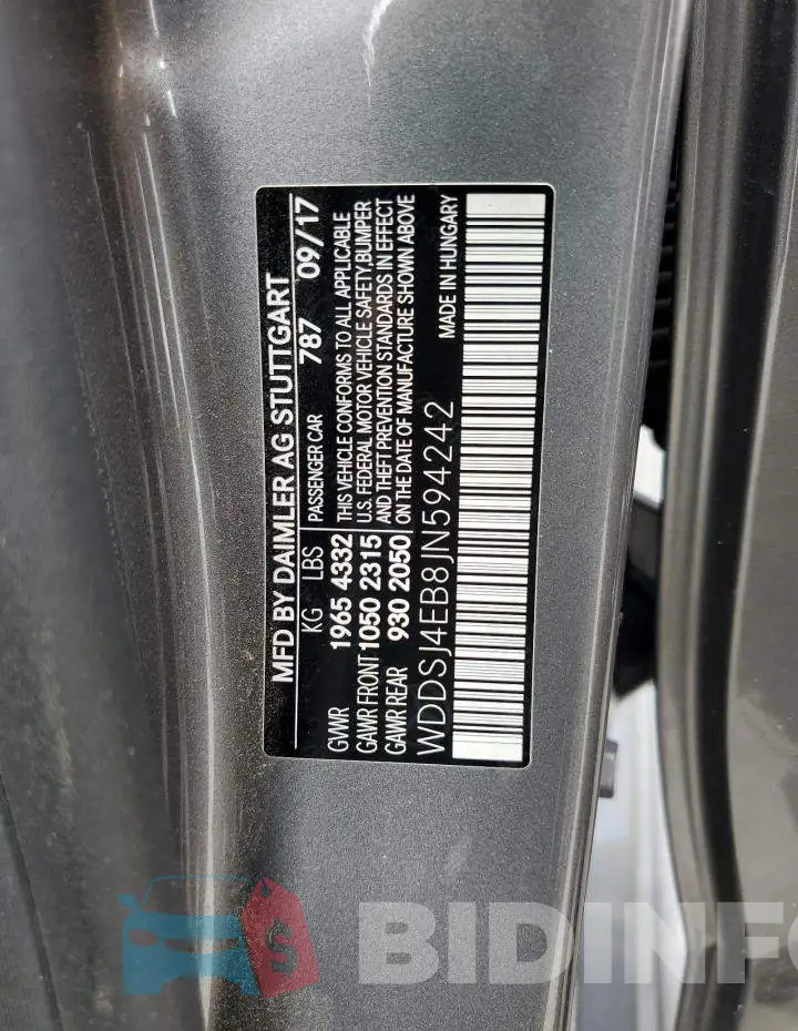 WDDSJ4EB8JN594242 Photo# 12