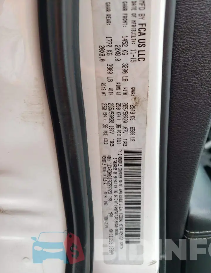 1C4RDHAG1FC222723 Photo# 12