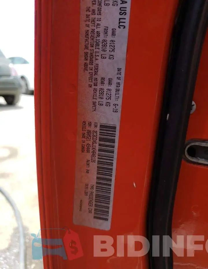 2C3CDXGJ1KH646126 Photo# 13
