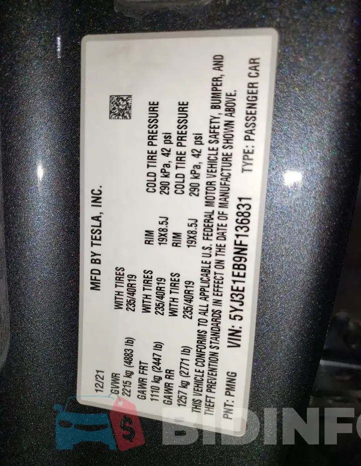 5YJ3E1EB9NF136831 Photo# 12