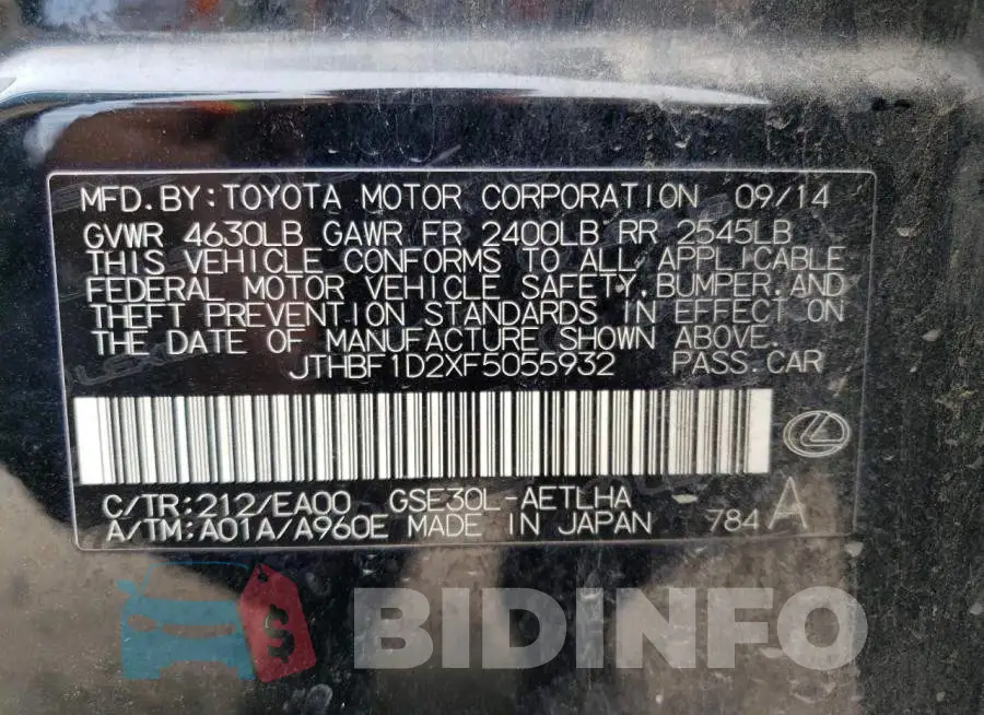 JTHBF1D2XF5055932 Photo# 12