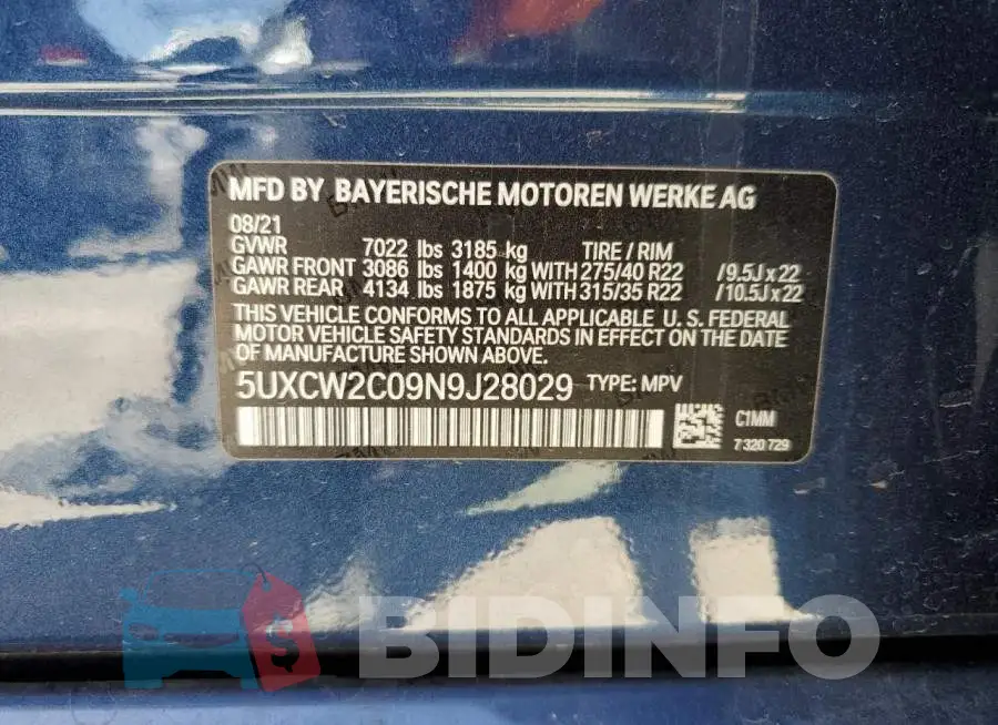 5UXCW2C09N9J28029 Photo# 13