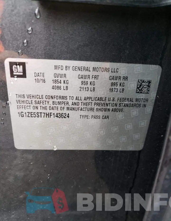 1G1ZE5ST7HF143624 Photo# 12