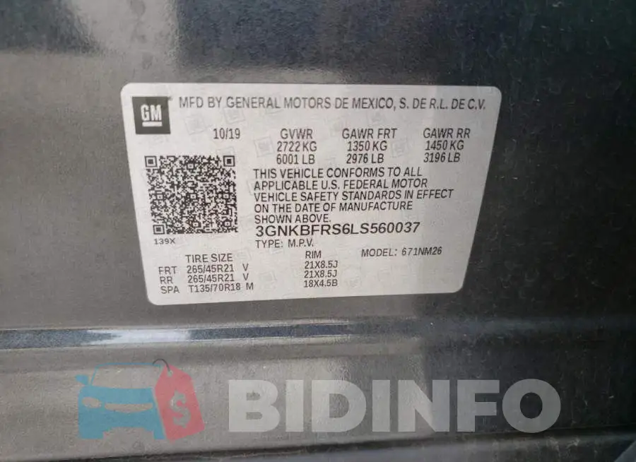3GNKBFRS6LS560037 Photo# 13