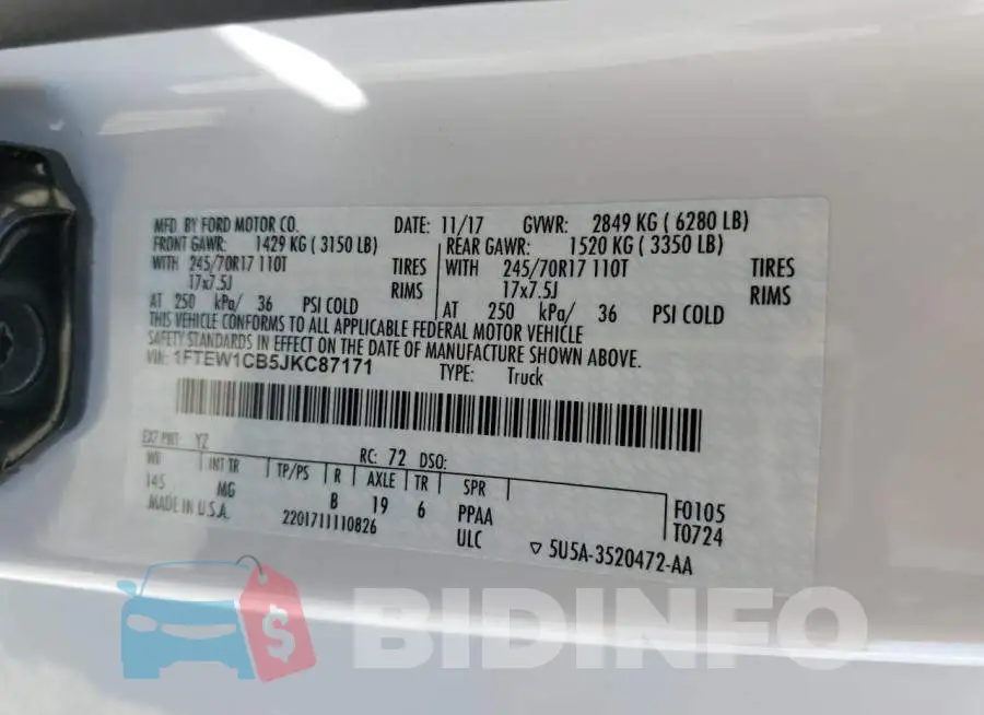 1FTEW1CB5JKC87171 Photo# 12