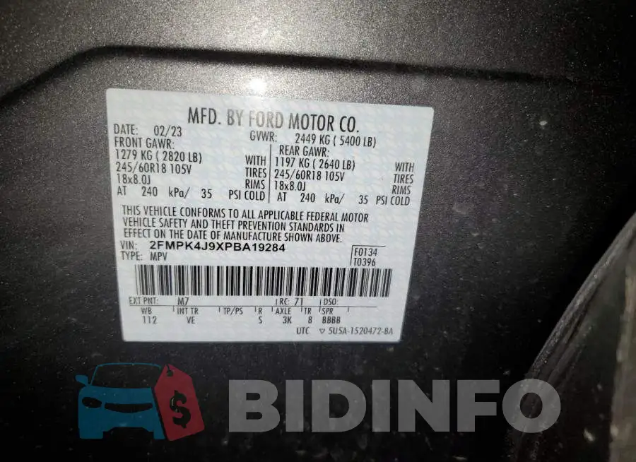 2FMPK4J9XPBA19284 Photo# 13