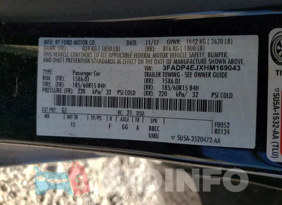 3FADP4EJXHM169043 Photo# 12