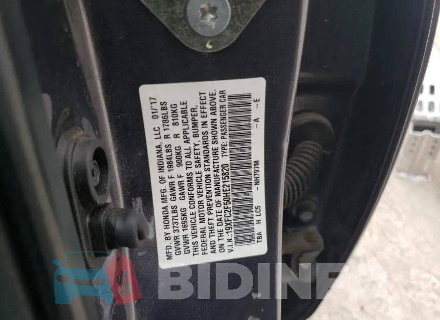 19XFC2F50HE215820 Photo# 13