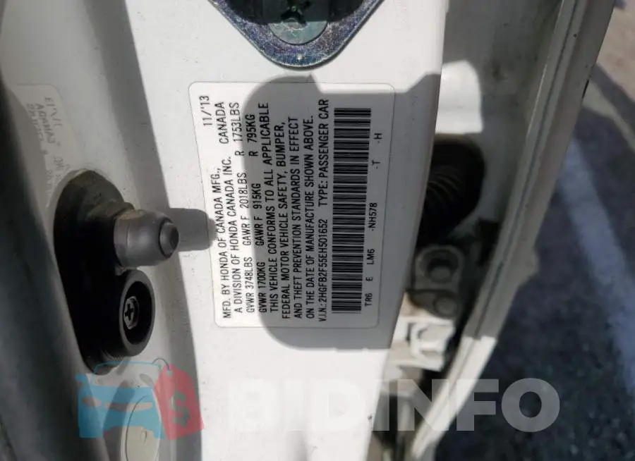 2HGFB2F55EH501652 Photo# 13