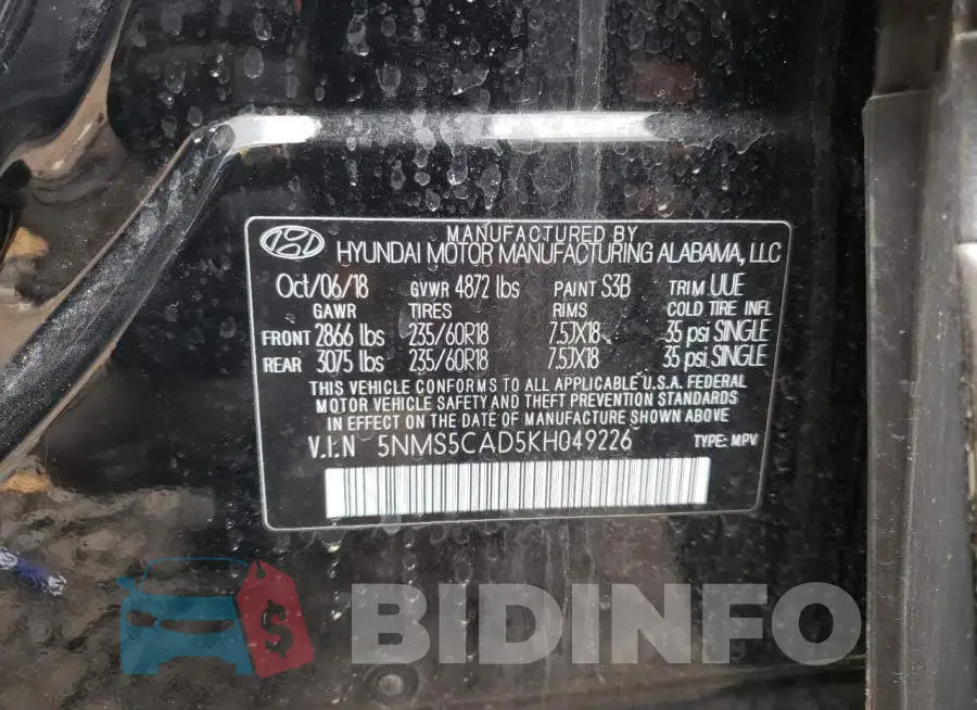 5NMS5CAD5KH049226 Photo# 13