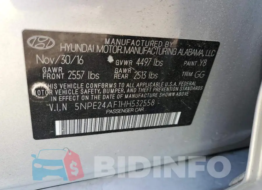 5NPE24AF1HH532558 Photo# 12