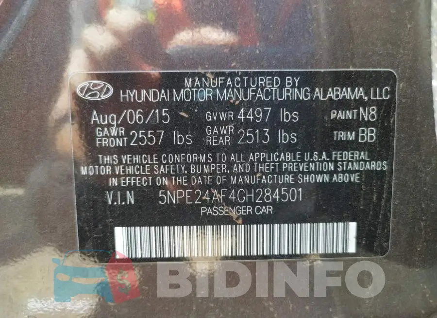 5NPE24AF4GH284501 Photo# 13