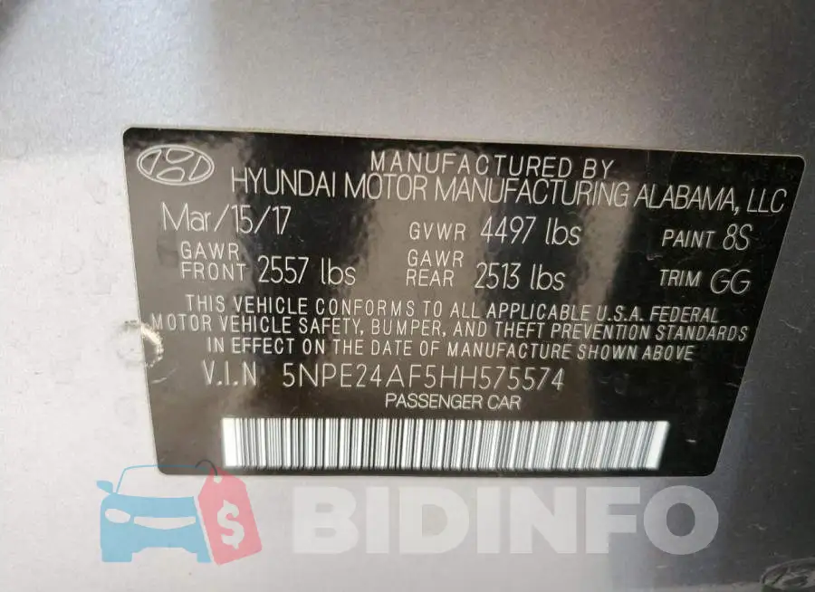 5NPE24AF5HH575574 Photo# 13