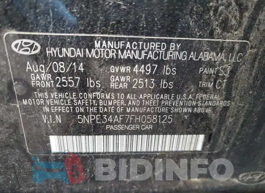 5NPE34AF7FH058125 Photo# 12