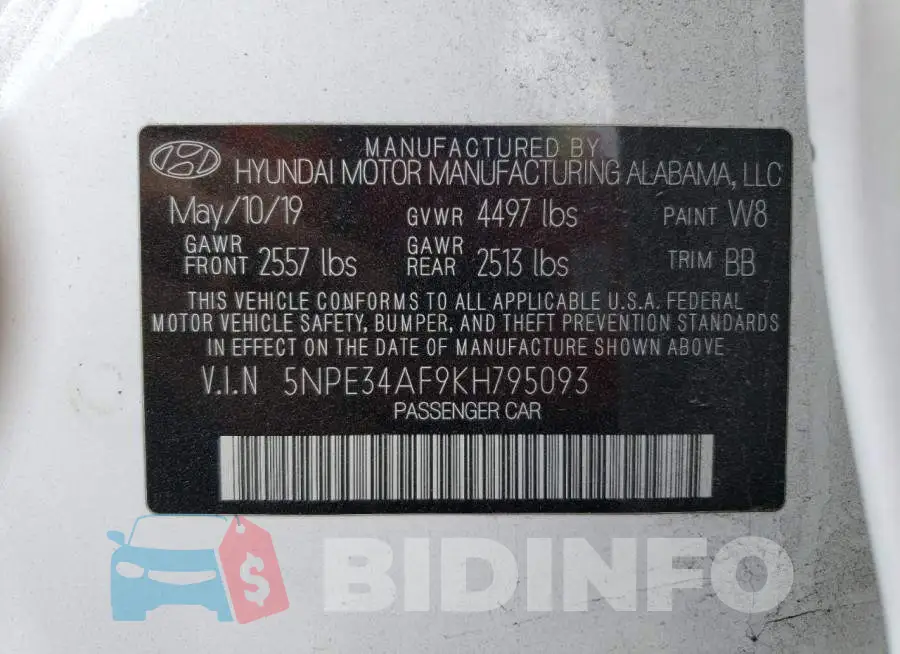 5NPE34AF9KH795093 Photo# 12