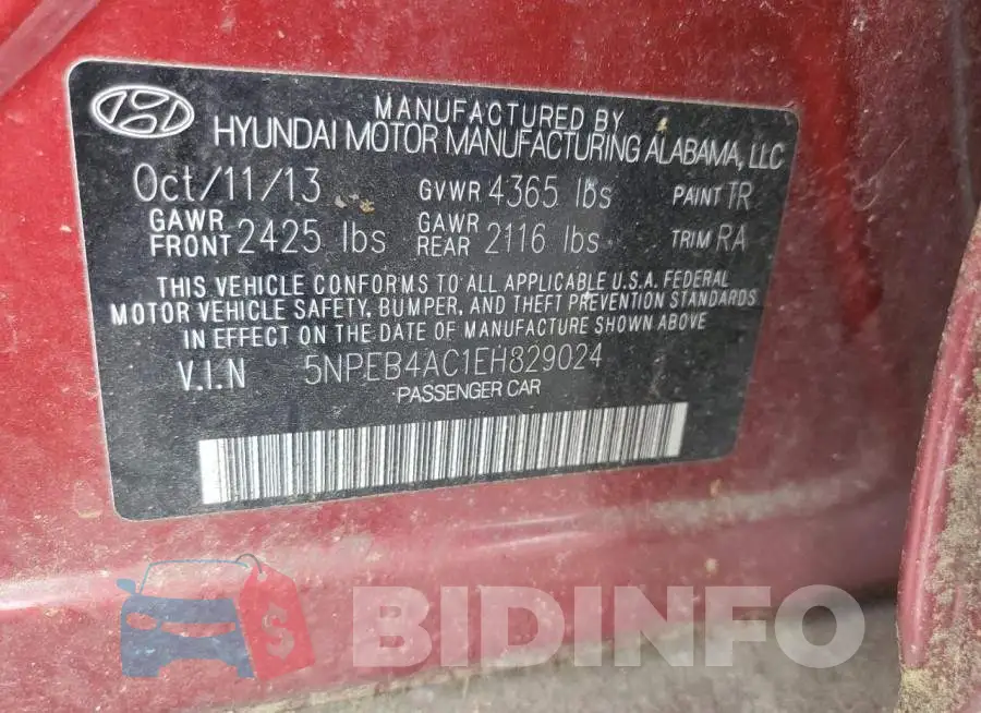 5NPEB4AC1EH829024 Photo# 12