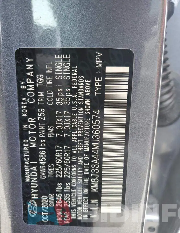 KM8J33A44MU360574 Photo# 13