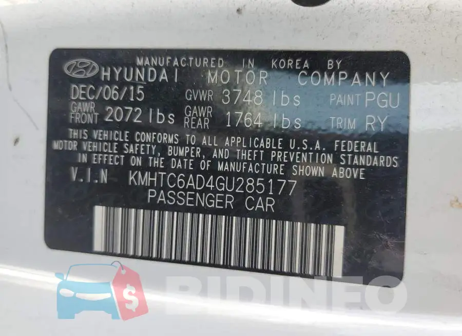 KMHTC6AD4GU285177 Photo# 12