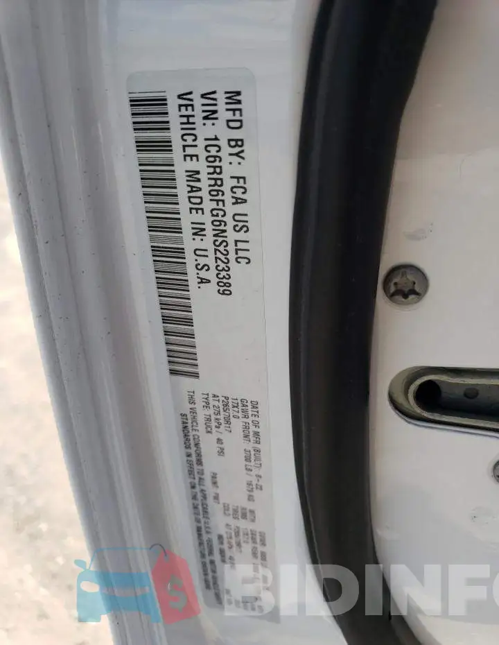 1C6RR6FG6NS223389 Photo# 13