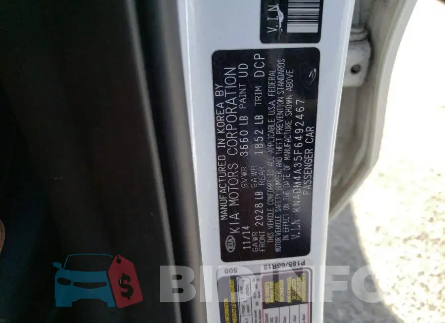 KNADM4A35F6492467 Photo# 12
